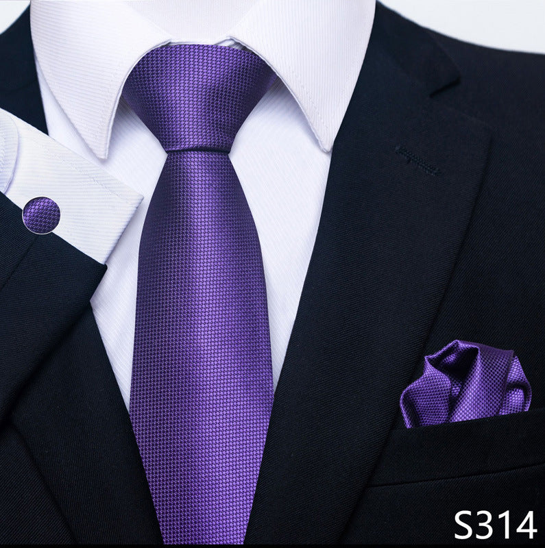 Men's Tie Set Business Scarf Cufflinks Elegant