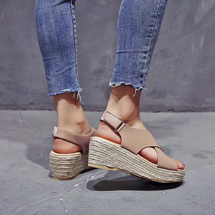 Women's Criss-Cross Strap Sandals | Comfortable Hook-and-Loop Fastener Shoes